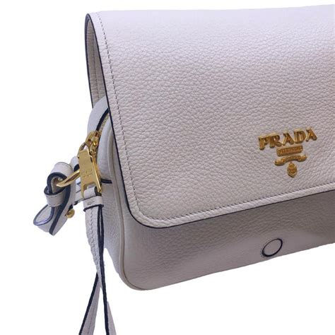 prada 1bd163|New Prada Flap Vitello Phenix Ivory Leather Cross Body Bag .